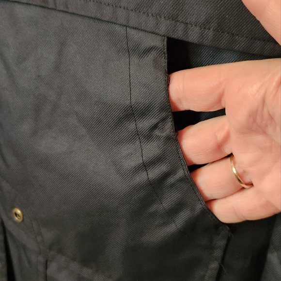 Yoki Quilted Sleeve Longer Length Black Rain Jacket, Size M - Picture 6 of 7